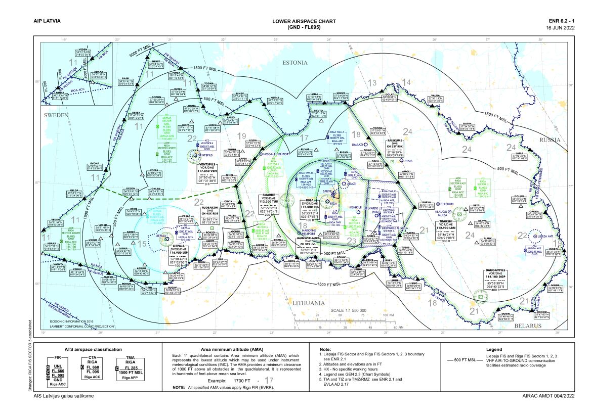 Lower airspace chart